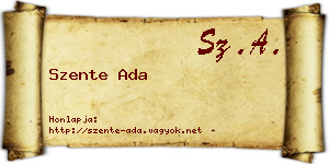Szente Ada névjegykártya